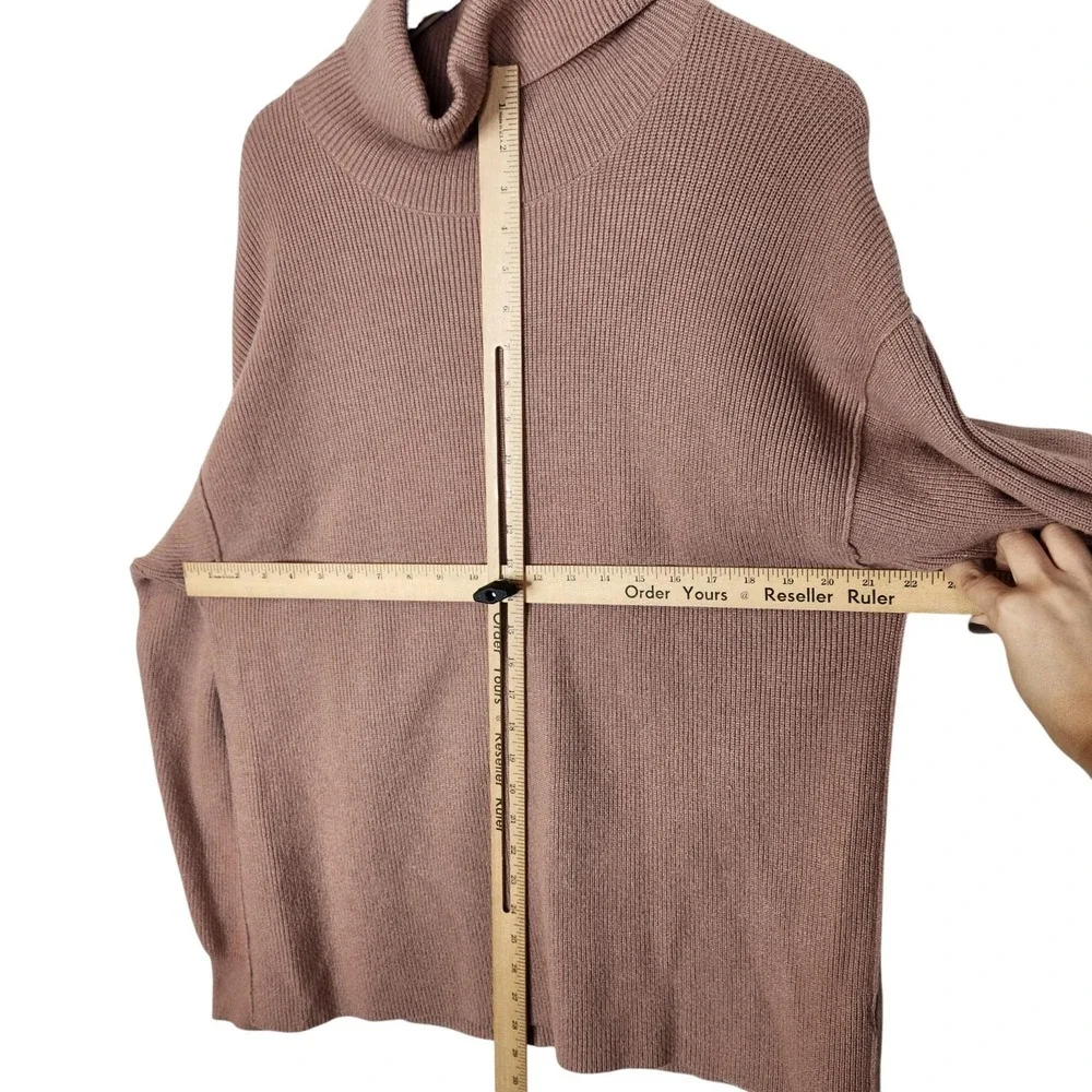 FREE PEOPLE Sweater‎ Womens Small Pink Softly Structured Tunic Cowl Neck Ribbed